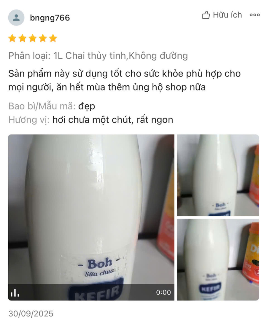 Feedback khách hàng Sữa chua Kefir Boh (1) - BOH Kefir