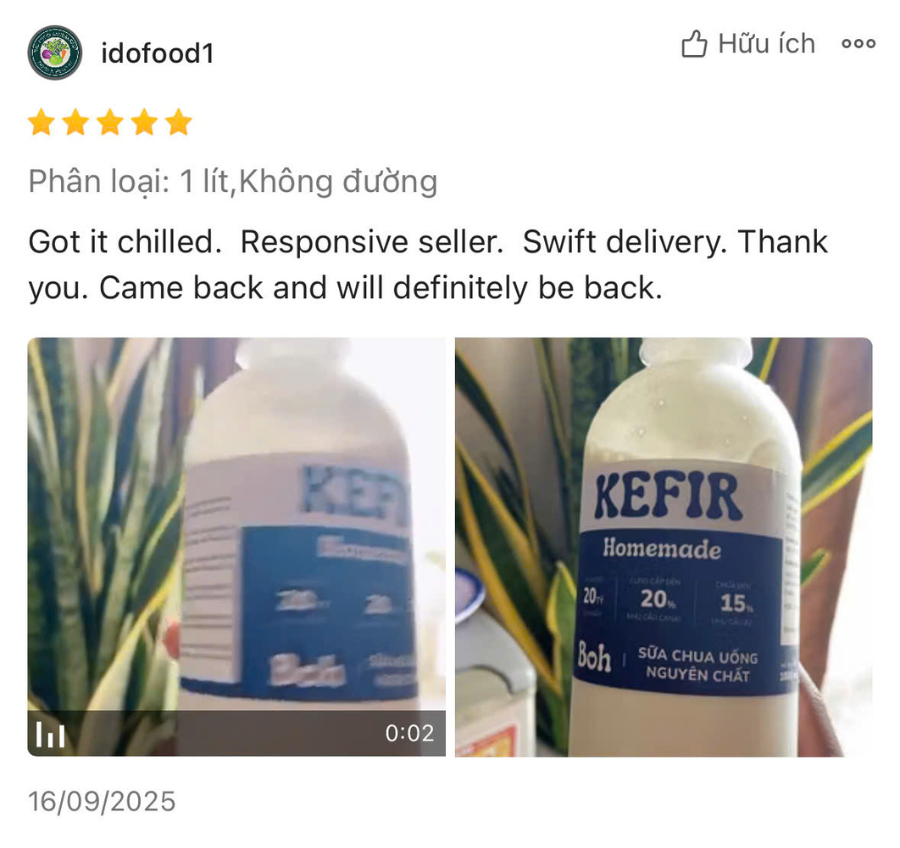 Feedback khách hàng Sữa chua Kefir Boh (10) - BOH Kefir