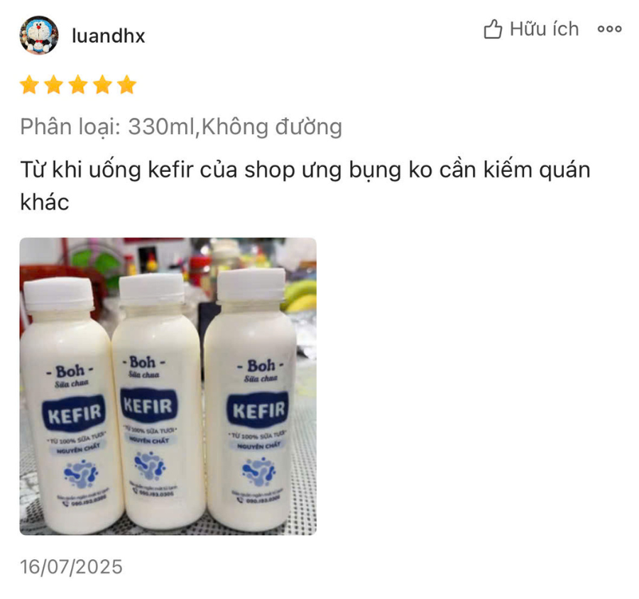 Feedback khách hàng Sữa chua Kefir Boh (11) - BOH Kefir