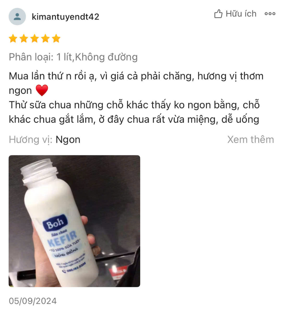 Feedback khách hàng Sữa chua Kefir Boh (14) - BOH Kefir