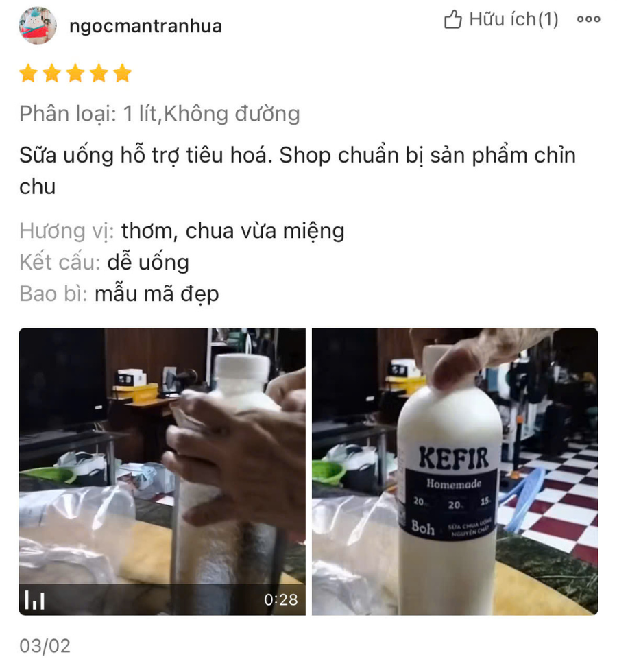 Feedback khách hàng Sữa chua Kefir Boh (4) - BOH Kefir