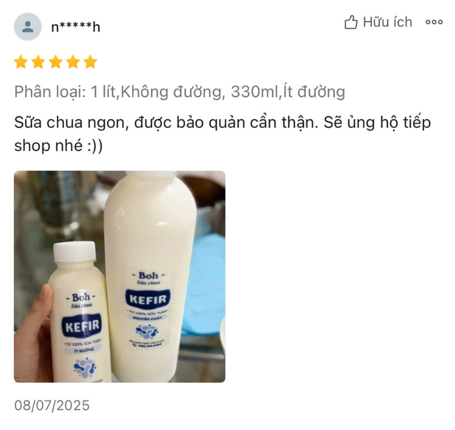Feedback khách hàng Sữa chua Kefir Boh (7) - BOH Kefir